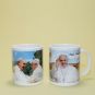 Mug with photograph of Pope Francis and Pope Emeritus Benedict XVI encounter and Pope Francis's mug.

Price :  1 mug 6 €, 2 mugs 10 €